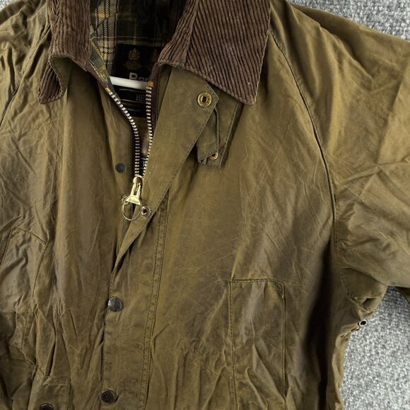 Barbour Bedale A100 Green Size 36 Waxed Jacket Men Outdoors Snap Zip Hunting - Picture 3 of 16